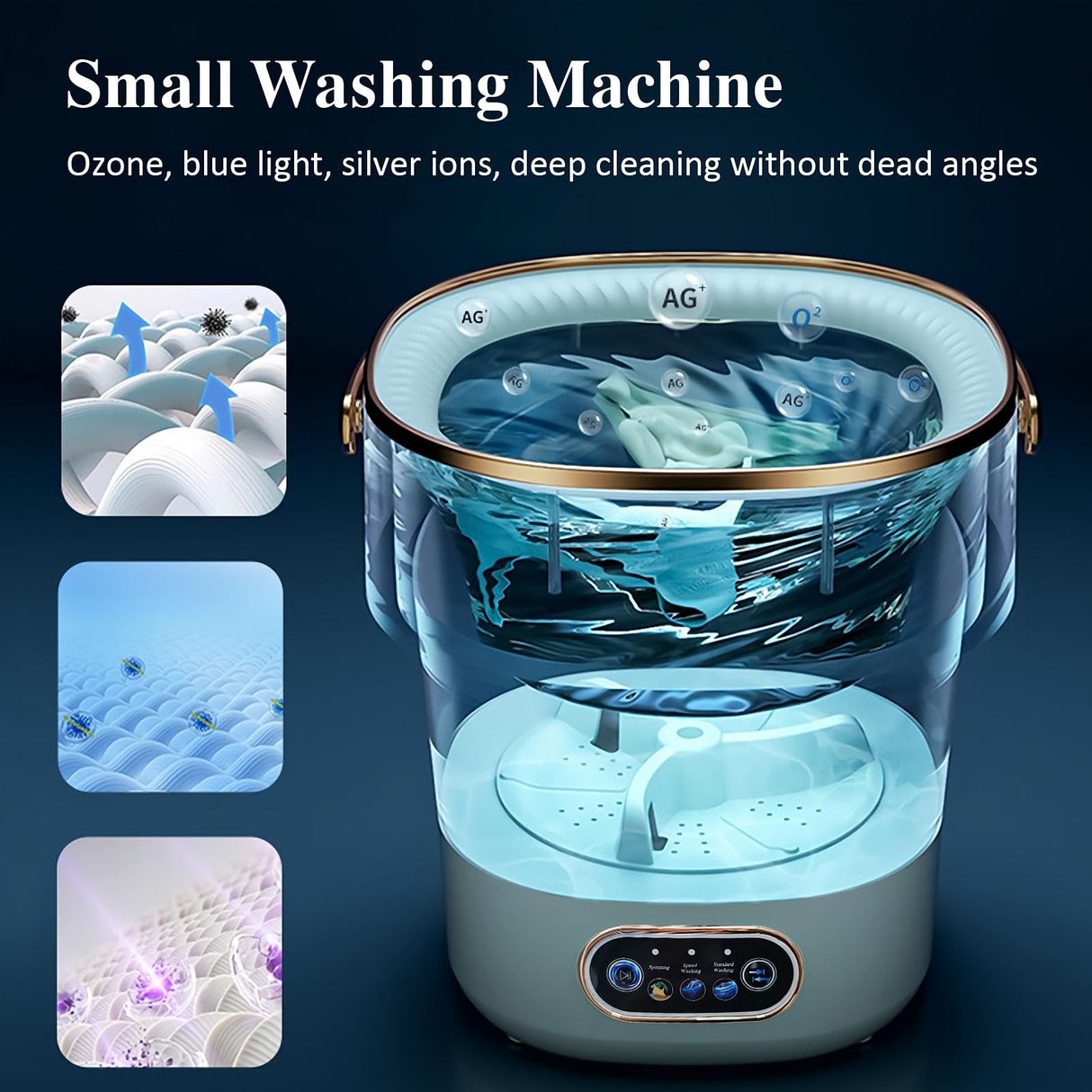 Portable Washing Machine,Mini Washer 15L Upgraded With Spin Basket,Small Clothes Folding Washing Machine Of Underwear, Baby And Small Clothes,Suitable For Home Apartments Dormitories, Hotels White NIXOD