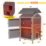 Aivituvin Outdoor Cat House with 100% Insulated Liner Weatherproof Feral Cat Shelter, Heated Cat House for Winter Aivituvin