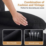 VINGLI 110" Sectional Couches for Living Room,U Shaped Couch with Double Chaise, 4-Seat Sofa Set with Corduroy Fabric for Home Furniture,Black VINGLI