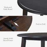 COLAMY 35.8" Wooden Kitchen Table, Expandable Folding Round Table for Small Spaces, Small Kitchen, Drop Leaf Dining Room Desk for Space, Home, Apartment, Office - Darkbrown COLAMY