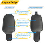Yuoyar 2 Packs Sunglasses Holders for Car Visor - Magnetic Leather Sunglasses Holder and Ticket Card Clip - Car Visor Accessories (Black) Yuoyar