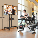 TVON Rolling TV Stand for 32-83 inch Flat Screen/Curved TVs up to 110 lbs, Height Adjustable Portable TV Stand on Wheels with Metal Laptop Shelf, TV Stands for Living Room, Home and Office Use TVON