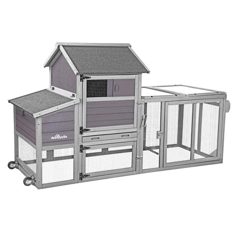 Aivituvin Chicken Coop Expandable Chicken House with Wheel Large Hen House Movable Poultry Cage, Easy Combination with Second Coop Aivituvin