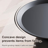 Round Coffee Table and End Table Sets for Living Room, Black Modern Side Table, Nesting Coffee Table Set of 2, Funky Metal Accent Table for Bedside, Fluted Small Nested Coffee Tables with Pedestal Recximi