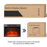 72" LED Lights Electric Fireplace with Mantel, Fireplace TV Stand for TVs Up to 80",Modern Entertainment Center with Storage, Delicate Three-Dimensional Molding with Remote Control for Living Room BOSHIRO