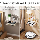 Dewrhiixe Acrylic Floating Nightstand, Bedside Table, Nightstand Shelf Wall Mounted Bedside Shelf (Clear, Small) Dewrhiixe