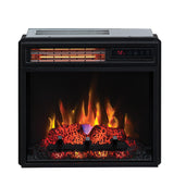 ClassicFlame 18" Infrared Quartz Electric Fireplace Insert with Safer Plug, Black ClassicFlame