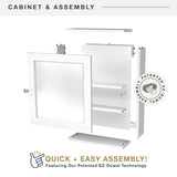 MCS 23x16 White Medicine Cabinet Organizer, Wall Mounted Bathroom Cabinet for Over-The-Toilet Storage, Bathroom Furniture & Restroom Organizer MCS