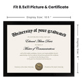 upsimples 8.5x11 Picture Frame Certificate Document Frame with High Definition Glass,5 Pack Diploma Frames for Wall and Tabletop,Black upsimples
