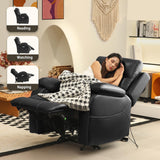 EONIX Real Zero Wall Hugger Recliners, Dual Motor Zero Clearance Power Recliners for Small Spaces, RV Recliner Chair for Living Room with Heat and Massage, SXXY003992, Black EONIX