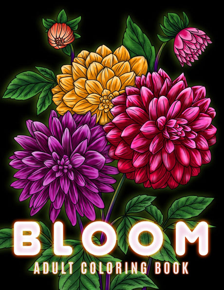 Bloom 100 Page Flowers Coloring Book for Adults: 100 Page Flowers large print coloring book Beautiful Flowers Designs Easy Large Print Coloring Pages for Adults Majosta