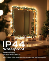 Brightown Christmas String Lights, 100-Count 26.5ft Clear Incandescent Bulb Mini Lights for Indoor Holiday Decor, Christmas Tree Garland Wedding Party Multi-Use Decoration, White Wire Brightown