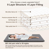Vibe bear Premium Foam Japanese Futon Floor Mattress Queen Size 60"x 80",100% High Density Foam Comfortable Floor Mattress,3.5" Thicken Foldable Sleeping Pad,Dormitory Tatami Mat(Gray) Vibe bear