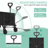 Collapsible Wagon Cart Foldable with 250lbs Weight Capacity, 120L Utility Grocery Shopping Cart with Wheels, Lightweight Portable Folding Wagon for Garden Sports Beach and Camping, Black LUBBYGIM