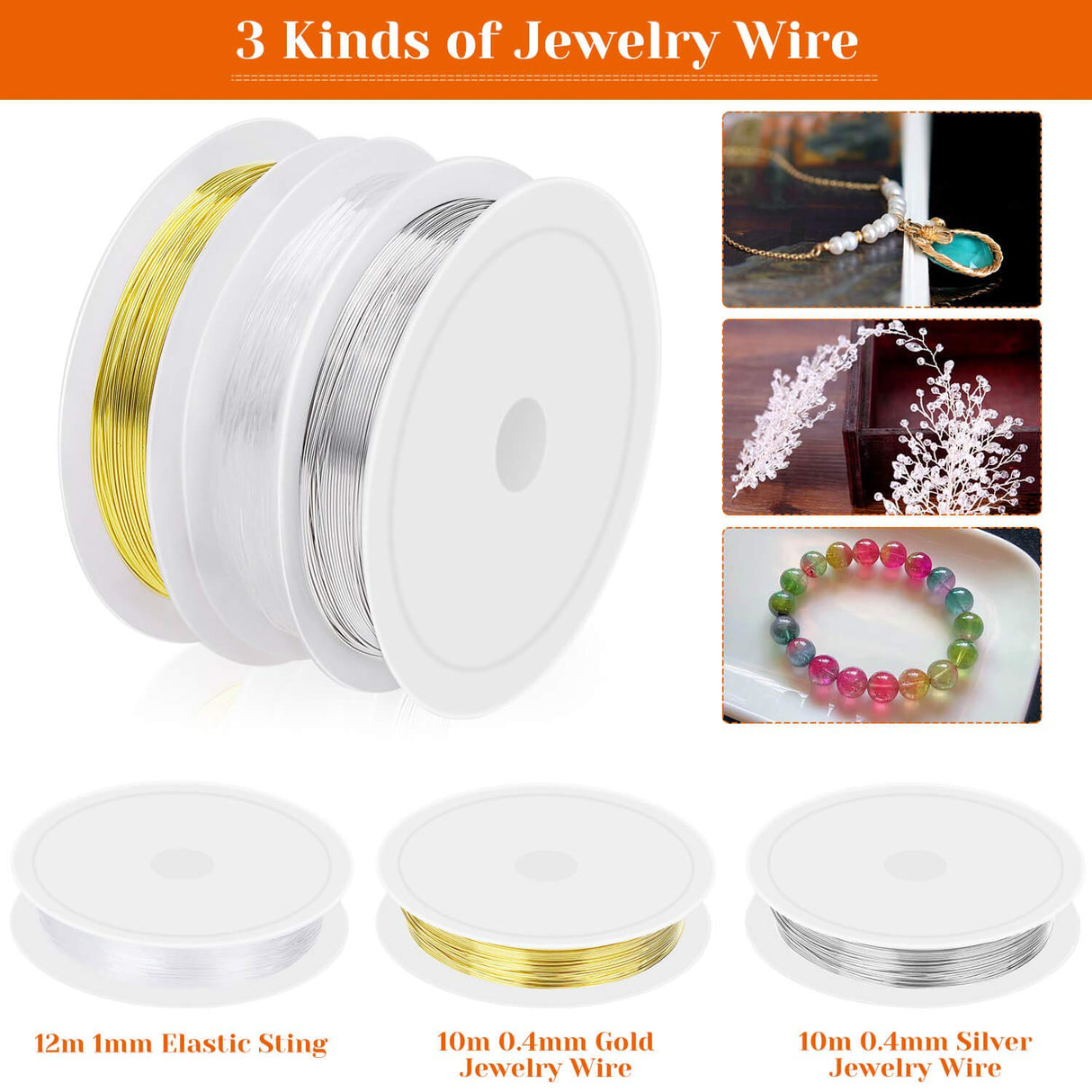 Audab Jewelry Making Kit with Tools, Wires, Charms and Findings for Jewelry Making and Repair Audab