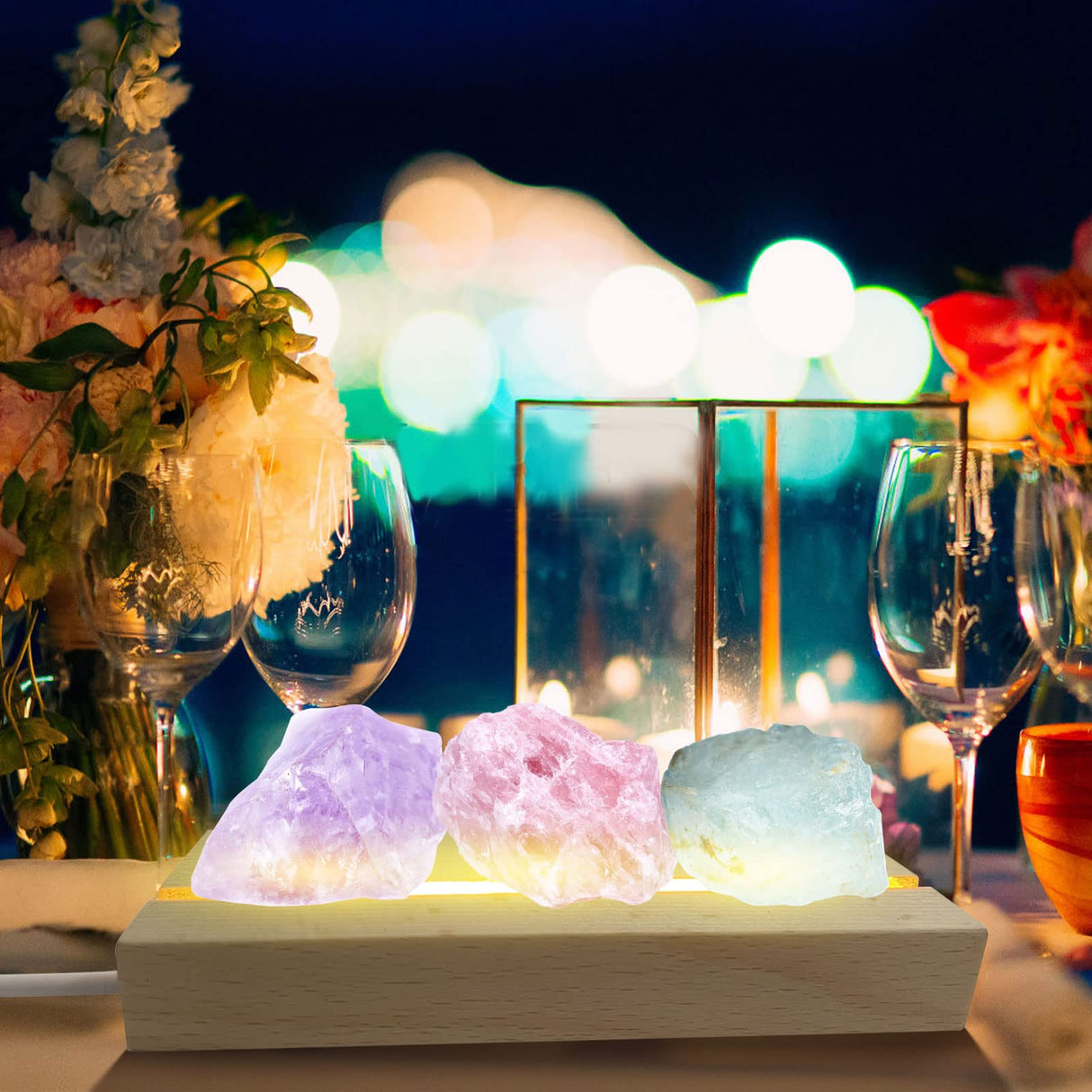 dcvbny 4Pcs Wood LED Lights Display Base,Rectangular Wooden Lighted Base Stand Warm Color for 3mm Thick Acrylic Plate Glass Plate Resin Art Paperweighs (4Pc Wood) dcvbny