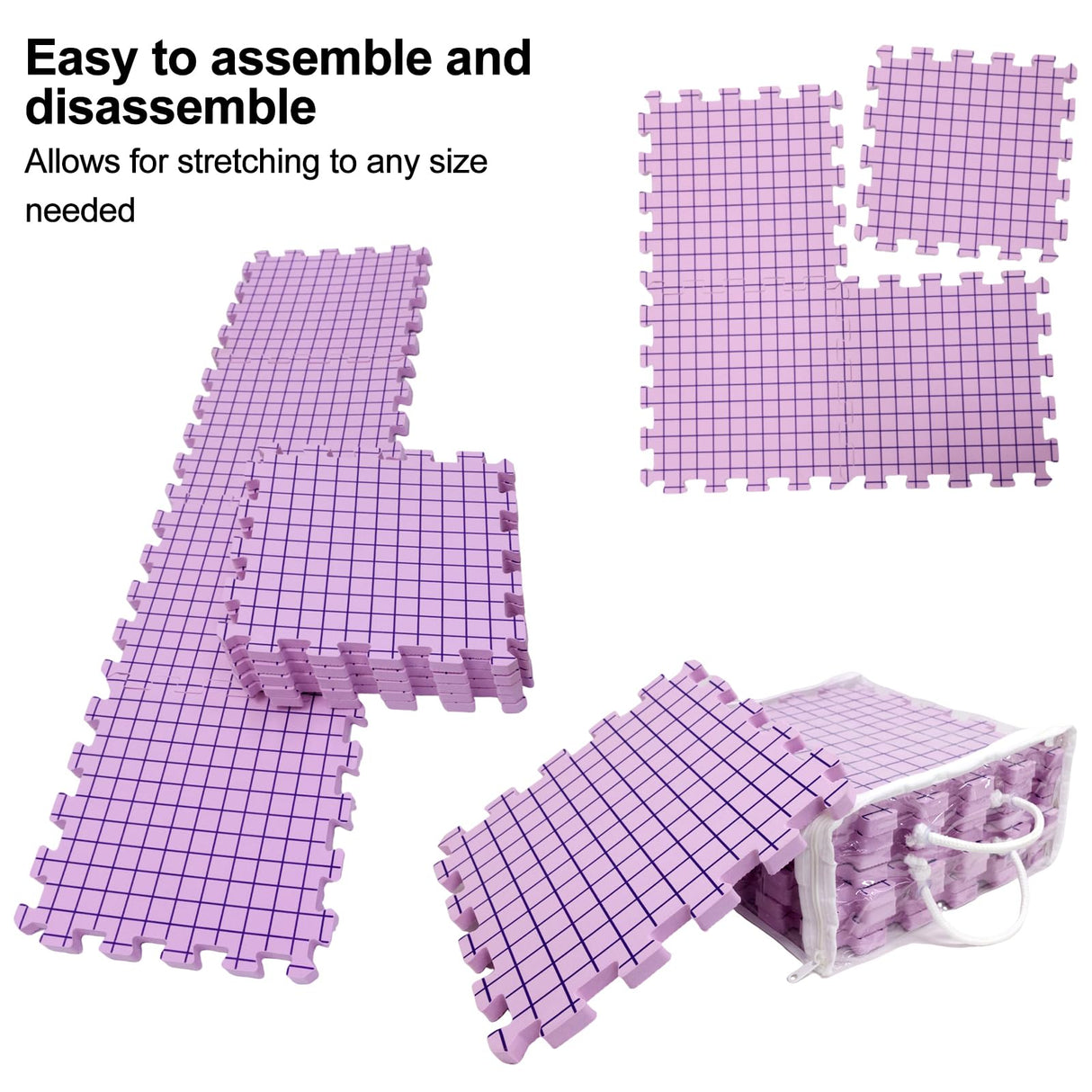 Adnkwolivt Blocking Mats for Knitting & Crochet Projects 9 Pack, Blocking Board for Crocheting Knitting Blocking Mats and Pins, 150 T-Pins and Storage Bag Adnkwolivt