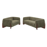Christopher Knight Home Almad 2 Pieces Sofa Couch Set, Cozy 3-Seater Sofa and Loveseat for Living Room, Upholstered Couch Chair, Soft Seating Lounge Sofa with Wood Frame, Boucle Fabric, Olive Green Christopher Knight Home