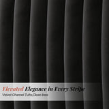 Jocisland Queen Size Upholstered Platform Bed Frame with Tall Wingback Headboard, Velvet Modern Luxury Design, No Box Spring Needed, Easy Assembly, Black Jocisland