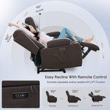 IPKIG Power Loveseat Recliner - 67" Reclining Loveseat 2-Seater Recliner Sofa with Console, 4 Colors LED Strip, AC Outlets, USB-A/C Ports and Cup Holders for Living Room Home Theater (Brown, 2-Seater) IPKIG