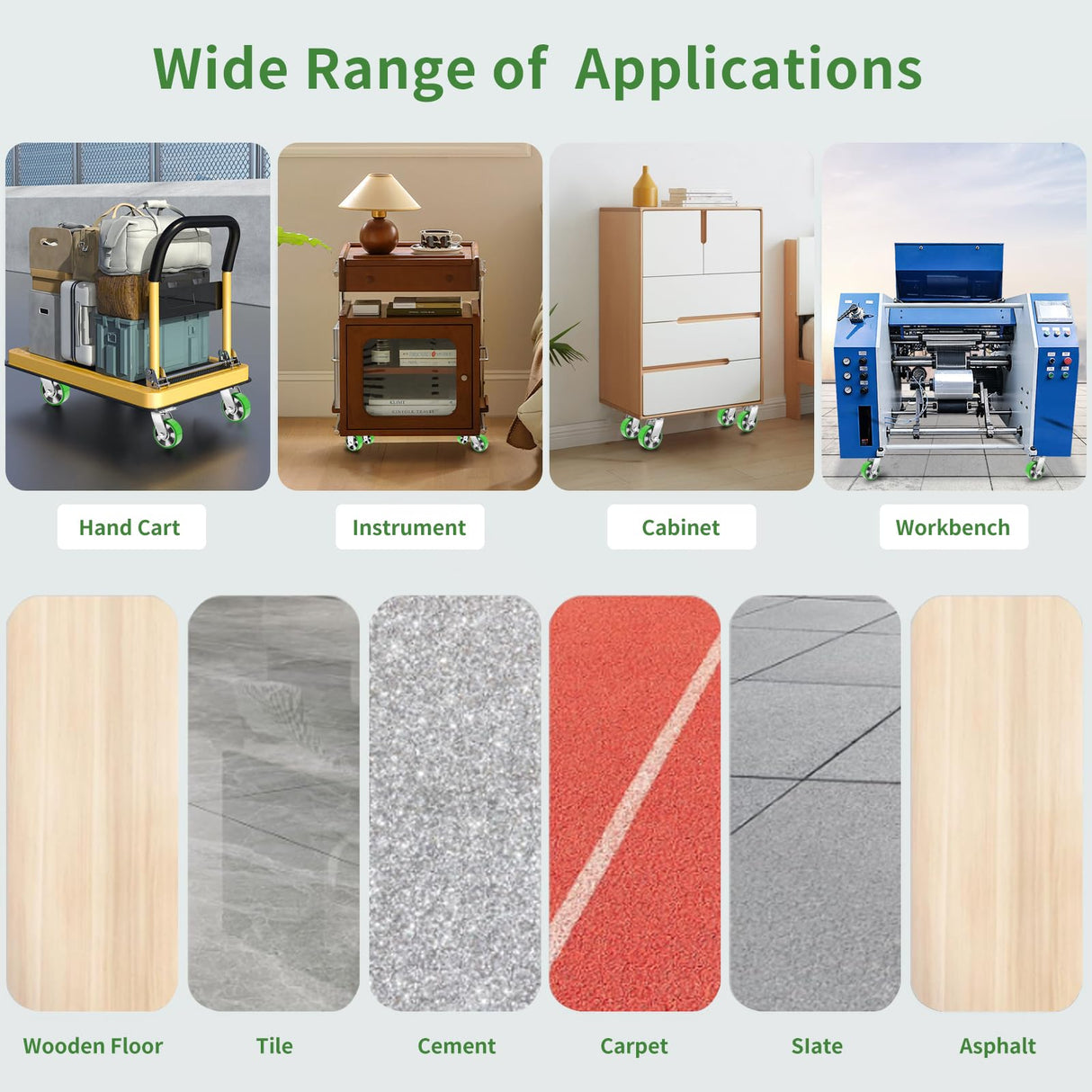 Humagineer 6 Inch Industrial Fixed Casters, Heavy Duty Industrial Grade Caster, Maintenance-Free Aluminum Core PU Wheels 2500 LBS, Durable Rigid Casters Wheels for Industrial, Equipment Humagineer