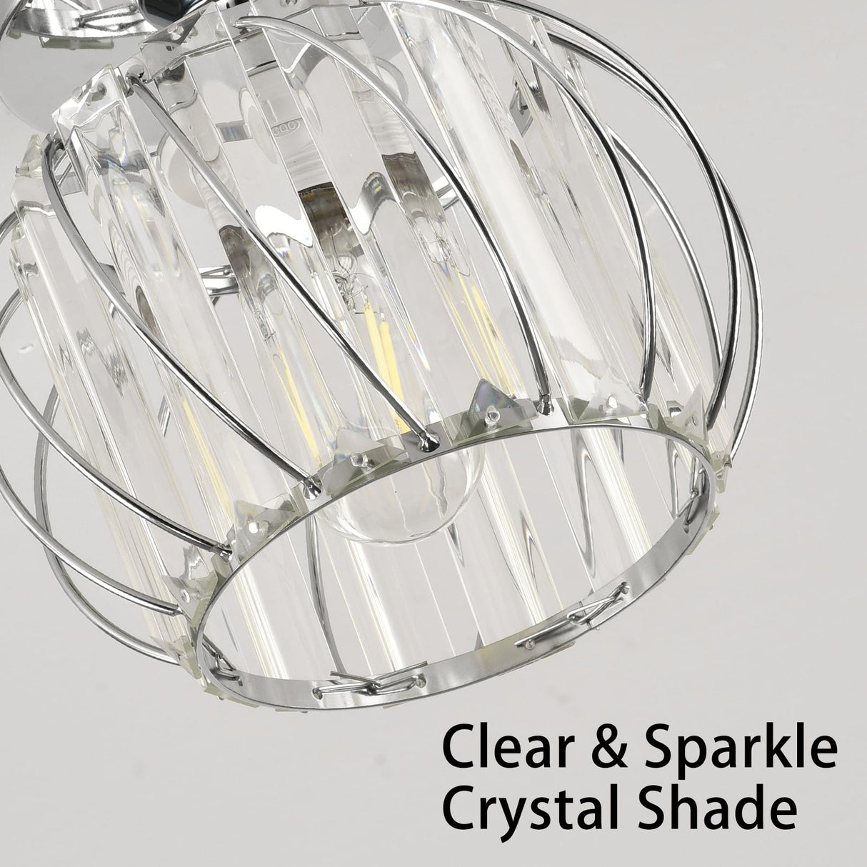 ZtuoYong Crystal Ceiling Light, Crystal Semi Flush Mount Ceiling Light Silver Crystal Chandelier for Kitchen Hallway Entrance Balcony Dining Rooms Living Rooms Bar Farmhouse … ZtuoYong