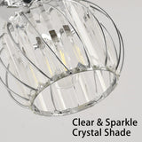 ZtuoYong Crystal Ceiling Light, Crystal Semi Flush Mount Ceiling Light Silver Crystal Chandelier for Kitchen Hallway Entrance Balcony Dining Rooms Living Rooms Bar Farmhouse … ZtuoYong