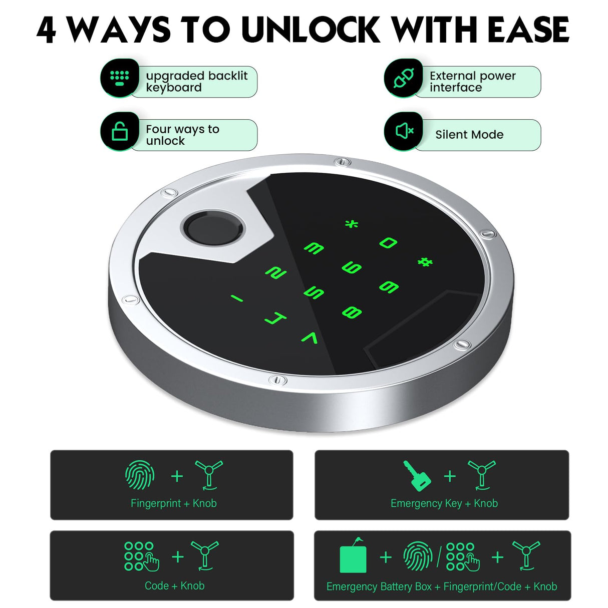 Luzfuego 30-40 Gun Safe, 54" Biometric Gun Safe for Rifles and Shotguns, Large Gun Cabinet for Rifles and Pistols with LCD Keypad & Adjustbale Shelves, Unassembled Rifle Safe for Home Luzfuego