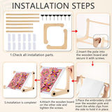 Adjustable Embroidery Table Stand,Cross Stitch Hoop Stand,Wood Embroidery Holder,Cross Stitch Frame for Lap or Table Top Cross Stitch or Tapestry Needlepoint Embroidery,2 Sizes Rod ( 11.8" and15.75) YEXEXINM