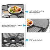 AECOJOY Metal Patio Table and Chairs Set for 4, Outdoor Dining Sets Patio Dining Table Furniture Set Round Outside Table and Chairs for Garden Backyard with 1.73" Umbrella Hole AECOJOY