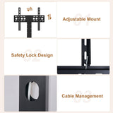 VECELO TV Stand with Mount and Power Outlet, Height Adjustable Entertainment Center with Storage Shelves for 32/55/65/70/75 inches Televisions, Console Table for Living Room, Bedroom, Matte Black VECELO