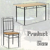 Homy Casa Outdoor Patio Dining Set, 7-Piece Table & Chairs, Wood Grain Top & Metal Frame, Ideal for Deck, Garden & Balcony Gatherings Homy Casa