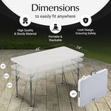 4 Feet Foldable Table Adjustable Height with Built in Handle, Steel Legs | Heavy Duty Portable | Perfect for Party, Dining, Wedding, Events, Picnic Indoor, Outdoor, Camping, Utility, Temporary Our Modern Space