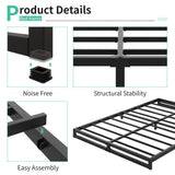 Lutown-Teen 4 Inch Full Size Bed Frame No Box Spring Needed, Heavy Duty Metal Platform Beds with Sturdy Steal Slats for Mattress Foundation, Easy Assembly, Noise Free, Black Lutown-Teen