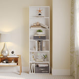 MXV Bookshelf Set of 2, 6 Tier Bookcase, Book Shelf Open Storage Organization, Floor Standing Display Bookshelves and Office Storage Stand for Living Room, Home Office, Dinning Room, White MXV