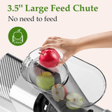 Masticating Juicer Machines, 3.5" Large Feed Chute Cold Press Juicer Fit Whole Fruits Vegetables with Quiet Motor | 5 Speed Modes | Easy to Clean with Brush | BPA Free (Silver & Black) anybear
