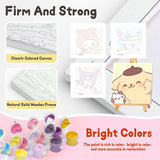 nekpiahu 6 Pack Cartoon Paint by Numbers for Kids with Framed Canvas-Cartoon Paint by Numbers for Kids Ages 4-8-12, Kid Paint by Number Crafts Kits for Home Wall Decor GIF 8X8incht(with Wooden Easel) nekpiahu