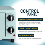 Elite Gourmet by Maximatic Americana Collection ETO147M Diner 50’s Retro Countertop Toaster oven, Bake, Toast, Fits 8” Pizza, Temperature Control & Adjustable 60-Minute Timer 1000W, 2 Slice, Mint Elite Gourmet