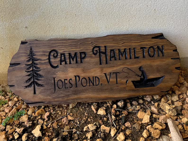 Very Wood Basement - Outdoor Camp & Custom Wood Sign - Pine Trees Wooden Carved Cabin - High-Quality Handmade Mountain Home - Rustic Home - WoodArtSupply