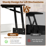 knoworld Farmhouse Lift Top Coffee Table with Storage, 35" Square Large Coffee Table with Hidden Compartment, Rustic Wood Center Table for Living Room, White knoworld