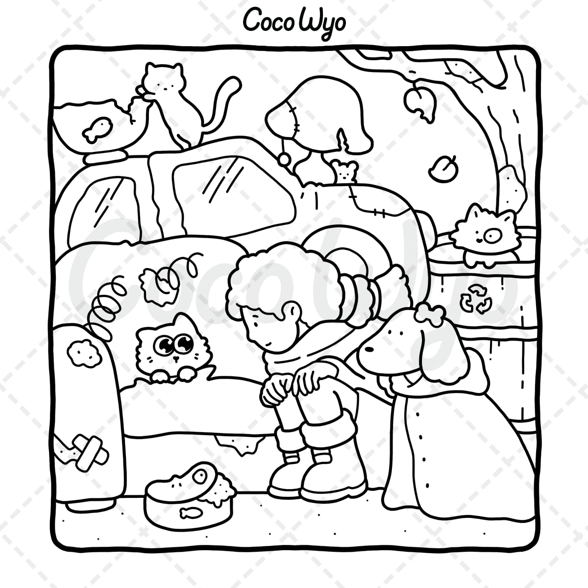 The Little Cat: Cozy Life of Kitty Coloring Book for Adults and Teens (Cozy & Cute Coloring) Independently Published