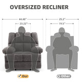 WILLOVE Oversized Rocker Recliner Chair Rocking Recliners Overstuffed Soft Big Man Manual Recliner Extra Large Living Room Chair 350 LBS Capacity, Limestone, XL WILLOVE