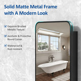 ACEMIRO 16x24 Inch Black Mirror Medicine Cabinet Metal Framed Recessed Wall Mounted Bathroom Medicine Cabinet with Mirror and Storage ACEMIRO