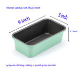 Monfish Bread Loaf Pans for Home Baking, 2pcs Carbon Steel 1lb loaf Tin, Rosemary Green 9x5 inch Non-Stick bread Pan Mold Monfish