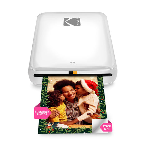 KODAK Step Instant Smartphone Photo Printer - Portable Mini Color Wireless Mobile Printer - Zink 2x3” Sticky-Back Photos - Bluetooth Compatible with iOS & Android Devices - Fun Editing App - White KODAK