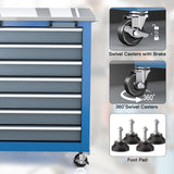 LARBANKE 7-Drawer Rolling Tool Chest with Stainless Steel Countertop,Tool Chest with Secure Locking System,Tool Cabinet with 360°Wheels and Padded Feet,for Home, Garage and Office LARBANKE