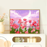 Yunnuo Paint by Numbers Kit for Adults, Tulip Flowers Paint by Number for Beginners, DIY Seaside Scenery Acrylic Number Painting on Canvas, Great Gifts Decor (16 x 20 Inch) Yunnuo