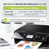 A-SUB 25 Sheets Vinyl Sticker Paper for Inkjet Printer - Glossy Printable Vinyl 8.5x11 Inch Waterproof Sticker Paper for DIY Any Decal You Like A-SUB