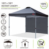 MASTERCANOPY Durable Pop-up Canopy Tent with 1 Sidewall (10'x10',Black) MASTERCANOPY