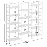 IRONCK Bookcases and Bookshelves Triple Wide 5 Tiers Industrial Bookshelf, Large Etagere Bookshelf Open Display Shelves with Metal Frame for Living Room Bedroom Home Office IRONCK